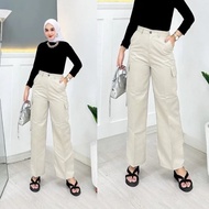Women's Cargo Pants/Long Pleated Cargo Pants/Women's Jumbo Linen Crinkle Pants