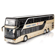 1:32 Alloy Bus Toy Double Decker Bus Model Simulation Childrens Car Sightseeing Bus Toy Car Gift
