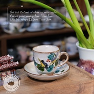 Kutani tea Set with spring song painting