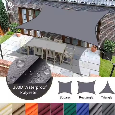 6m/5m/4m/3m/2m Sun Shade Sail Waterproof Rectangle Triangle UV Block Sunshade for Backyard Yard Deck
