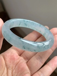 冰種玉鐲 天然翡翠玉鐲 A玉 手鐲 • 冰種藍飄花翡翠福鐲