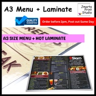 Print A3 Menu + Laminate / Restaurant Menu A3