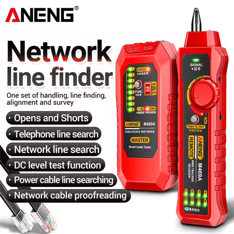 ANENG M469A Network Line Finder Cable Tester RJ45 RJ11 LAN Cable Tester Finder Wire Tracker Receiver