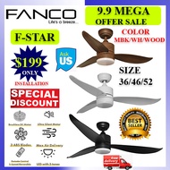 Fanco Ceiling fan with light | F-Star 36/46/52 fstar Ceiling Fan | f star Cheapest DC Fans  Includes Remote Control 3-Tone LED Light kit | Free Express 1 Day Delivery | SINGAPORE WARRANTY |