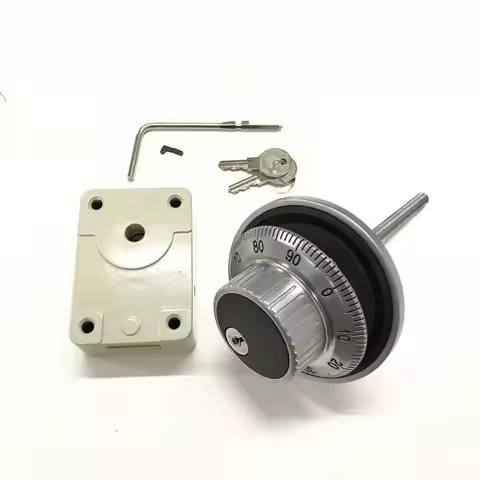 3 Wheels La Gard Mechanical Box Dial Ring Machine Safe Lock with Keys, Round Spindle Key Lock for Sa