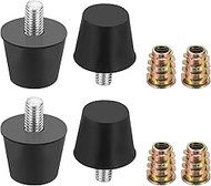 QUARKZMAN Set of 4 M6 x 10 mm Thread Adjustable Furniture Gliders 20 x 26 mm Furniture Leveling Feet