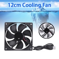 BOKALI 12cm DC 5V USB Cooler Black Silent Cooling Fan For Desktop PC Computer Case