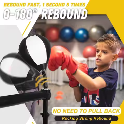 Black and White Teen 6-16 Boxing Refle Bag Speed Trainer Punching Bag Spinning Bar with Reflex Bar F