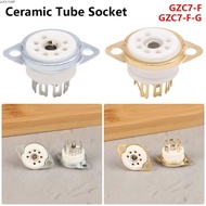 LUCKYUFT 1Pcs Valve Base, PCB Mount DIY Ceramic Tube Socket, Durable 7Pin B7G Tin-Plated GZC7-F GZC7