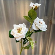Fake Flowers - Fake pandora Roses 65cm Long Branches 3 Imported Flowers