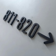 4x10cm 3D Digital Letter Customized Unit Number Signage Apartment Room Number House Number Plate Flo