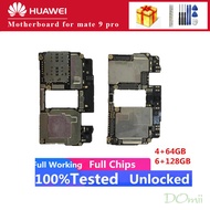 100% ปลดล็อกเมนบอร์ดสำหรับ HUAWEI Mate 9 Pro กระดานตรรกะดั้งเดิมสำหรับเมนบอร์ด HUAWEI Mate 9 Pro ที่