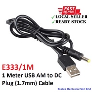1 Meter USB AM to DC Plug (1.7mm) Cable - E333/1M