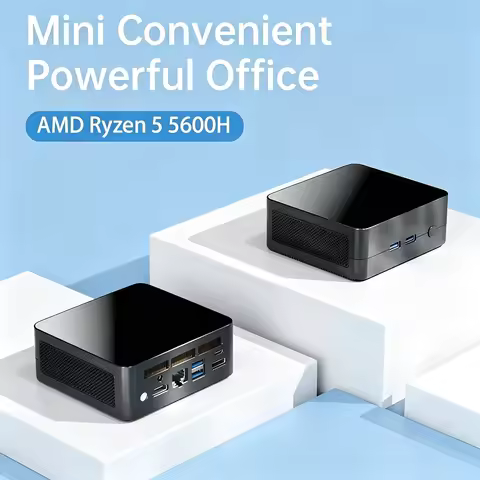 SZBOX R5 MINI PC AMD Ryzen 5 5600H DDR4 3200MHz 16GB RAM 512GB SSD M.2 2280 NVMe Wifi6 BT5.3 PCIE3.0