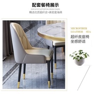 Mild Luxury Marble Dining Tables and Chairs Set round Table Modern Simple round Household Small Apartment with Turntable Stone Plate Dining Table