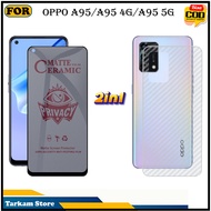 2IN1 Tempered Glass Oppo A95 A95 4G A95 5G Anti-Scratch Glass Full Cover Screen Protector Elegant