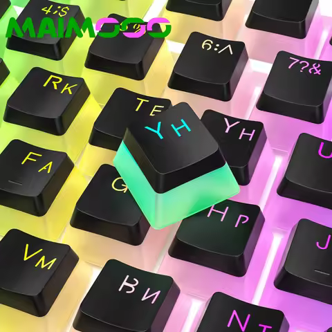 MAIMOOO Russian Layout Pudding Keycaps PBT Game Translucent Keycap for Mechanical Keyboards Diy Keyc