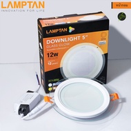 โคมดาวน์ไลท์ LED Glass Glow 12W หน้ากลม หน้าเหลี่ยม โคมไฟ ดาวไลท์ฝังฝ้า Lamptan