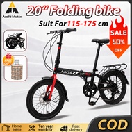 Foldable bike 20-inch Basikal lipat suitable for 120-160cm bear 150kg gear 7 speed complimentary bas