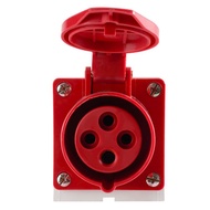 IP44 16A 4-Prong (3P+E) Recessed Industrial Socket – Dustproof, Waterproof IP44 16A 380-415V