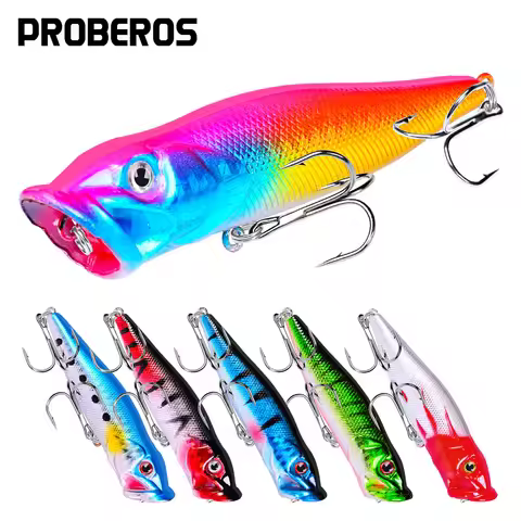 1pc Premium Topwater Popper Fishing Lures -9.3cm 12.5g, Hard Bait, Colorful Surface Fishing Lures Ca