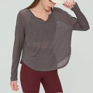 FITBEBE - Sports Top Lightweight Breathable Long SleeveWanita | Cover Up Pilates Gym (Dahlia)