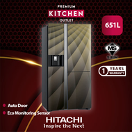 Hitachi Refrigerator Side By Side Luxury Series 3 Doors (651L) R-M820AGP4MX (DIA) - Klang Valley Peti Sejuk Peti Ais