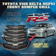 [ FREE LOGO ] TOYOTA VIOS BELTA NCP93 2007~2012 CARBON UV GLOSS BLACK FRONT BUMPER GRILL