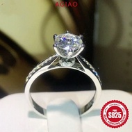 Nats Living Cincin Moissanite 2 Karat Pt950 Ring Kawin Mewah Cahaya Emas Putih