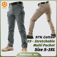 [Ready Stock] Archon Men Tactical Pants IX9 Military Trousers Multi Pocket Work Pant Waterproof Selu