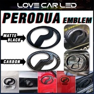 1PC Perodua Viva Aruz Myvi Alza Bezza Axia Front & Rear Logo Emblem Matt Black Accessories Automotiv