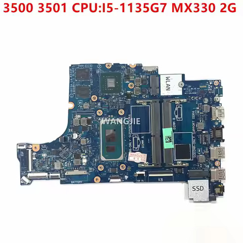 GDI5A LA-K033P Mainboard For Dell Inspiron 3500 3501 Laptop Motherboard CPU:I5-1135G7 GPU:MX330 2G C