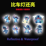Electric car motorcycle sticker Stitch cartoon funny reflective warning sticker scratches cover pers