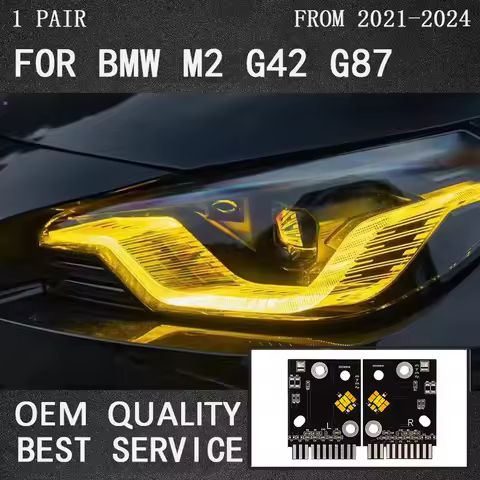 YELLOW Angel Eye LED Boards For BMW 2 series G42 M2 G87 M235i DRL Adaptive LED Headlight DRL Daytime