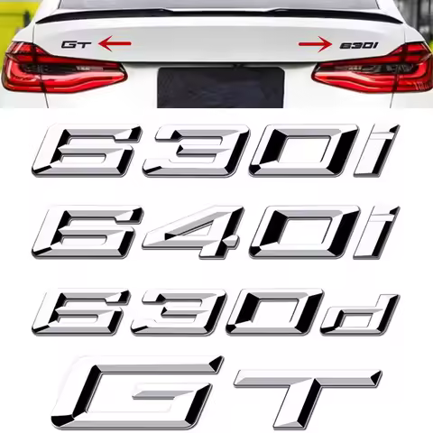 3D Car Tail Trunk Letter car sticker 630i 640i 630d GT Black Silver Emblem Sticker For BMW 6 Series 