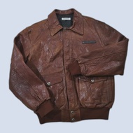 sale..jaket kulit (genuine leather) avirex bordir indian