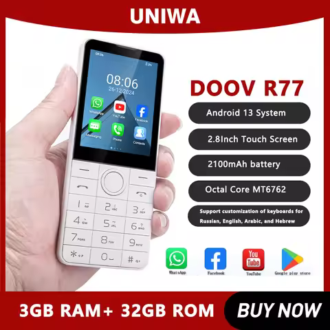 DOOV R77 4G Smart Touch Screen 2.8 Inch Keypad Mobile Phone without Camera 3GB+32GB 2100mAh Android 