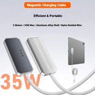 35W Type-C Charging Cable with 3-Pin Magnetic Wireless Charging Pad, 2 Meters, for iPad Pro 11" 13" 