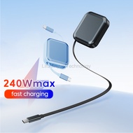 LKYBD Retractable 240W USB-C Cable - USB C To USB C Data Cable For Huawei Nova 13 13i 12i Y73 OPPO R