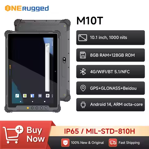 ONERugged Rugged Tablet M10T, 10.1 inch Andriod 14 Tablet, 8GB+128GB, 10000mAh, Industrial PC with 4
