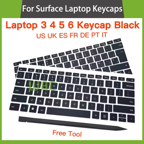 New Replacement Black Keycap For Microsoft Surface Laptop 3 4 5 6 Keyboard Repair Replacement Key Ca