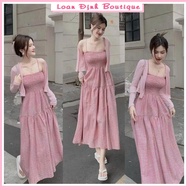 Set of cream ruffle skirt mongtoghi 2 outerJacket lovelyPiece LD346