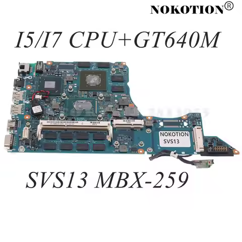 For SONY Vaio SVS SVS13 PC Motherboard I5-3210M CPU GT640M GPU A1884432A V120 MP 10L HDI MB MBX-259 