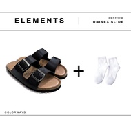 [GIVE SOCKS] E14 - Elements men's and women's 2-buckle birken rice husk sole sandals, beach fashion 