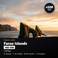 Faroe Islands Travel eSIM 1GB-5GB 7-30 Days Prepaid Internet Plan