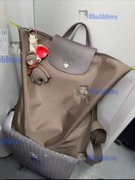 Longchamp 龍驤大地色可折疊尼龍雙肩包背包
