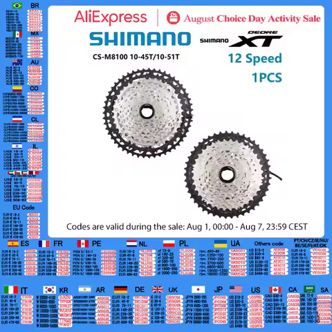 Shimano Deore XT M8100 M8200 Series CS-M8100 Cassette 12 Speed 10-45T/10-51T 1PCS MTB For Mountain B