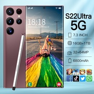 【CAN COD+READY】Original phone S22 Ultra 5G S22Ultra 5G 7.3 Inch HD full screen hp 16G RAM 1TGB ROM 3