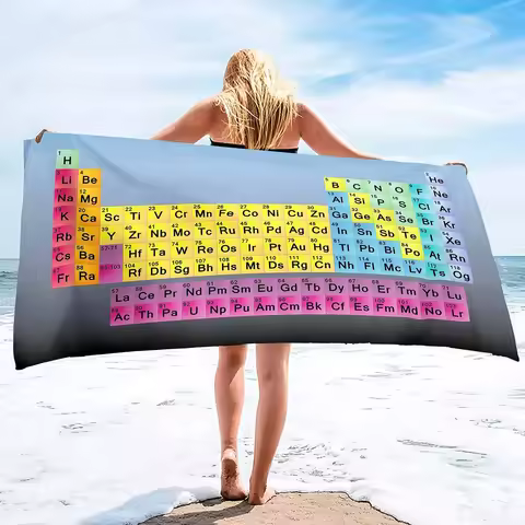 Periodic Beach Towel,Periodic Table of The Element Pool Towel,Fast Dry Absorbent Bathroom Towel,Quic
