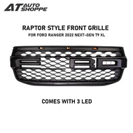 FRONT GRILLE RAPTOR STYLE BLACK FOR FORD RANGER 2022 NEXT-GEN T9 XL  FRAME ACCESSORIES 4X4 4WD